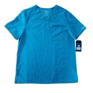Cherokee Workwear Revolution Men Scrub Top Teal Blue V-Neck WW690 Size M NEW 141